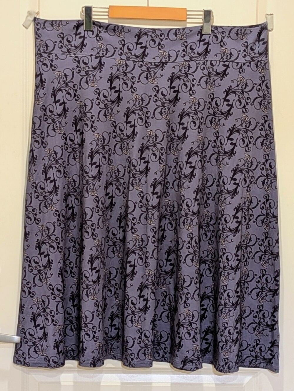 EUC Blue Sky 2X Cotton Bamboo Blend Blue Floral Fit and Flare Skirt